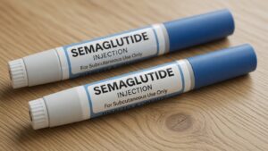 Subkutaner Semaglutid-Injektionspen zur Behandlung von Typ-2-Diabetes und zur Gewichtsreduktion in einem klinischen Umfeld.